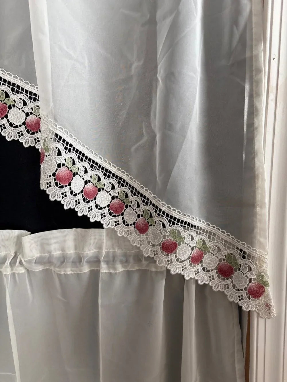 Cream Apple Kitchen Curtains Swag & Tier Set 60